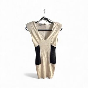 Bebe Cream and Black Dress XXS